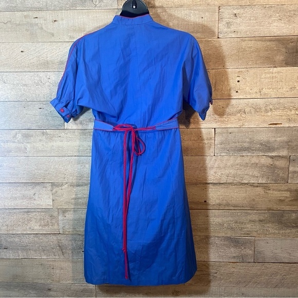 Vintage‎  Jordache women’s blue & fuchsia shirt dress in size 9/10 - Picture 3 of 11